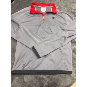Grey and Red Champion Performance Men’s Small quarter zip pullover in great shap
